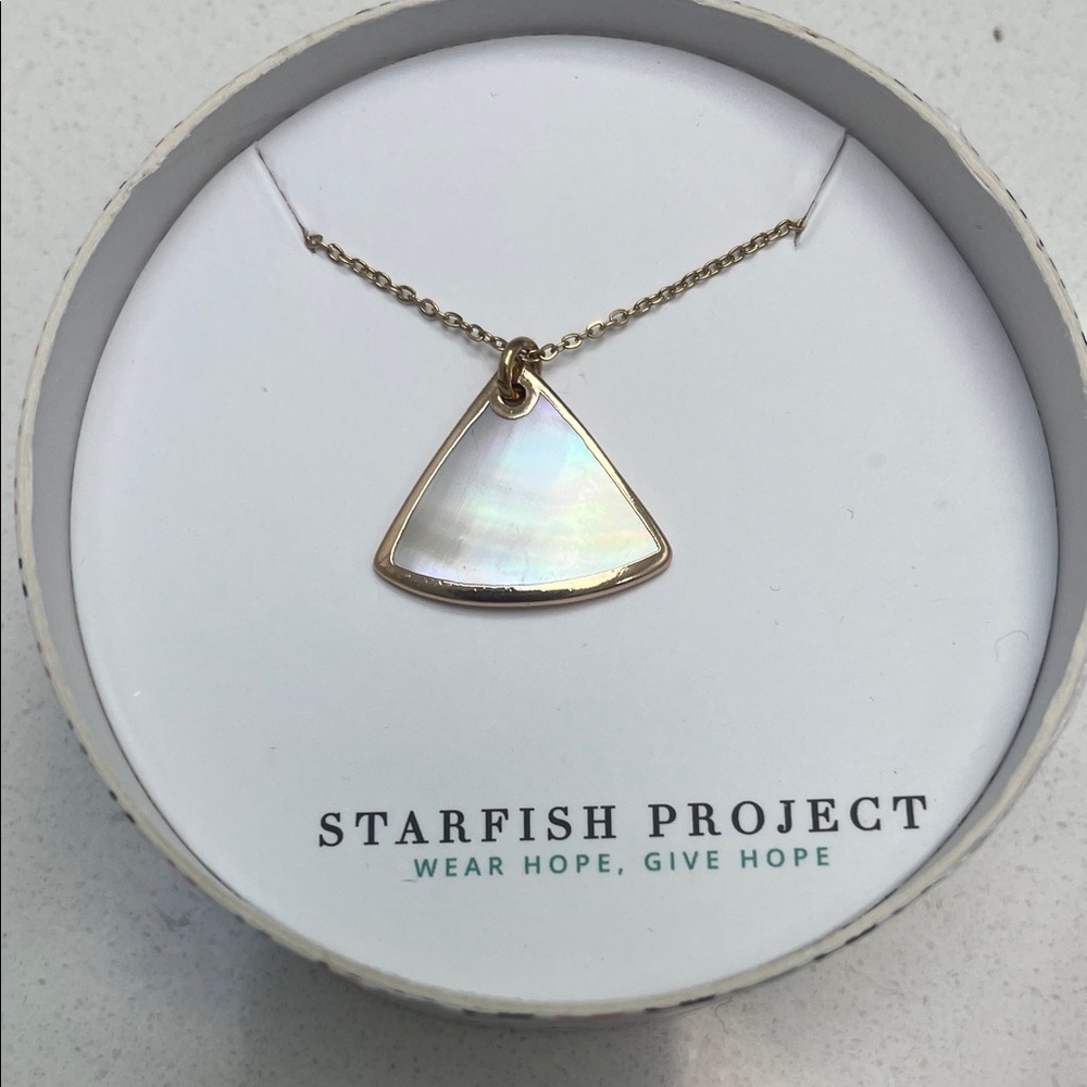 Starfish Project Gold and Mother of Pearl Pendant Necklace